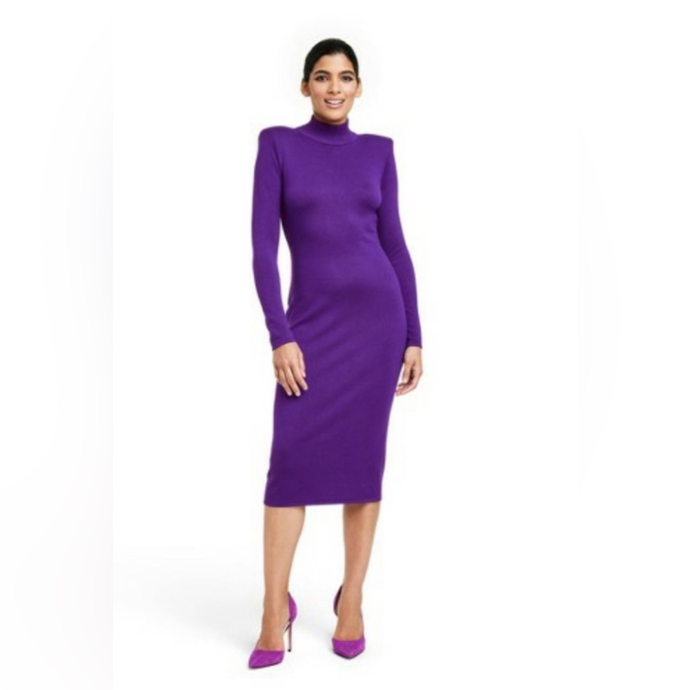 SERGIO HUDSON X TARGET Strong Shoulder Sweater Knit Midi Dress Size Large